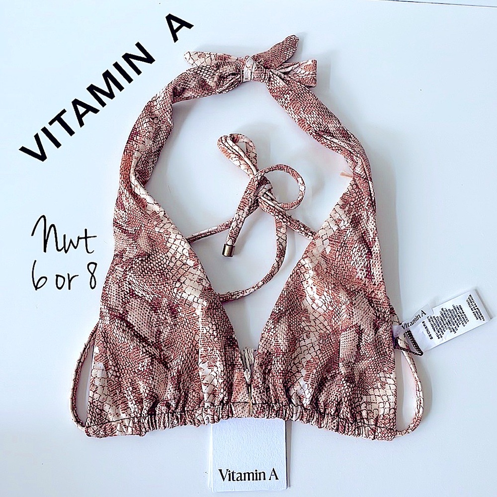 NWT Vitamin A sand snake Marlena bikini top size S or M new with tag convertible